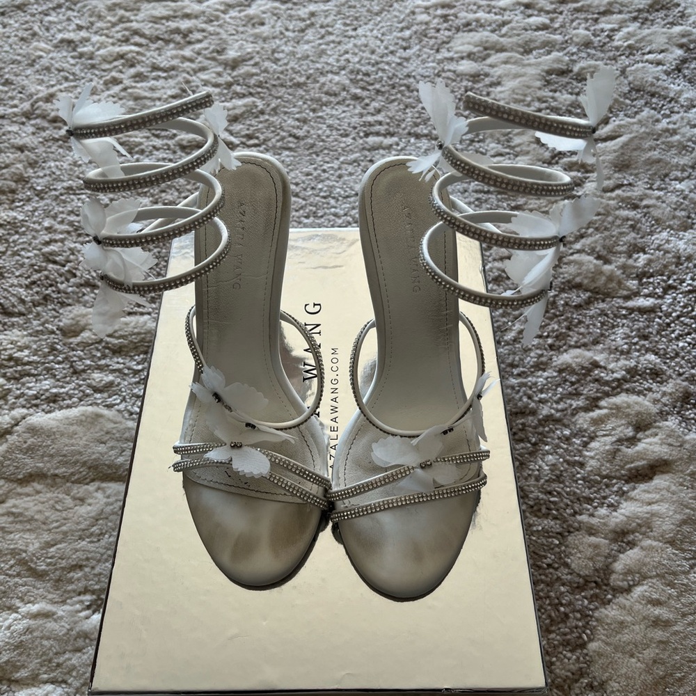 Azalea Wang White Aryana Butterfly Heels